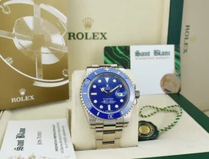 Diving Professional Watches | Sant Blanc ROLEX 40mm 18kt White Gold Submariner Blue Dial Smurf Model 116619LB