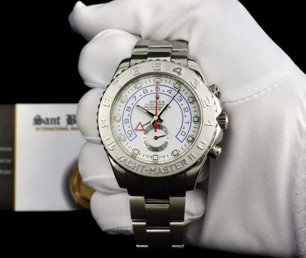 rolex_mm_kt_white_gold_ya_1-1.webp Yachting Professional Watches | Sports Watches | Sant Blanc ROLEX 44mm 18kt White Gold Yachtmaster II White Dial White Gold Hands Model 116689