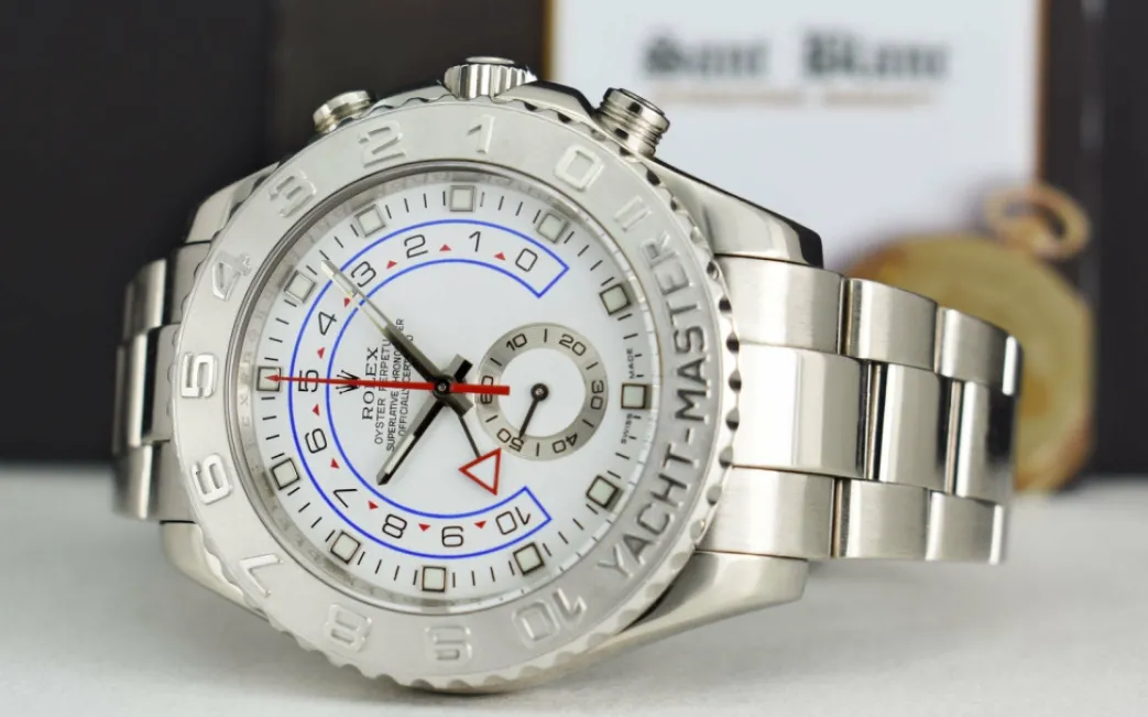rolex_mm_kt_white_gold_ya_4-1.webp Yachting Professional Watches | Sports Watches | Sant Blanc ROLEX 44mm 18kt White Gold Yachtmaster II White Dial White Gold Hands Model 116689