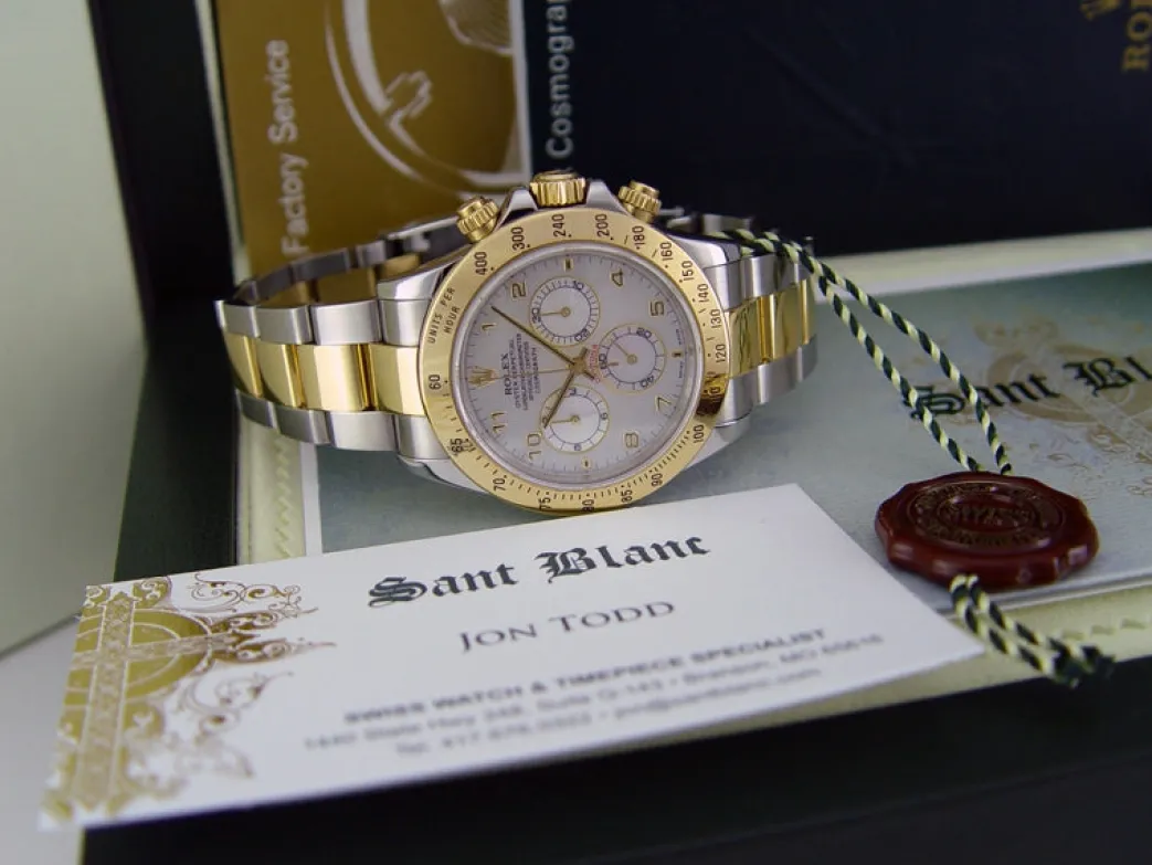 rolex_mm_kt_yellow_gold___1.webp Sports Watches | Men's Watches | Sant Blanc ROLEX 40mm 18kt Yellow Gold & Stainless Steel Daytona MOP Arabic Dial Model 116523