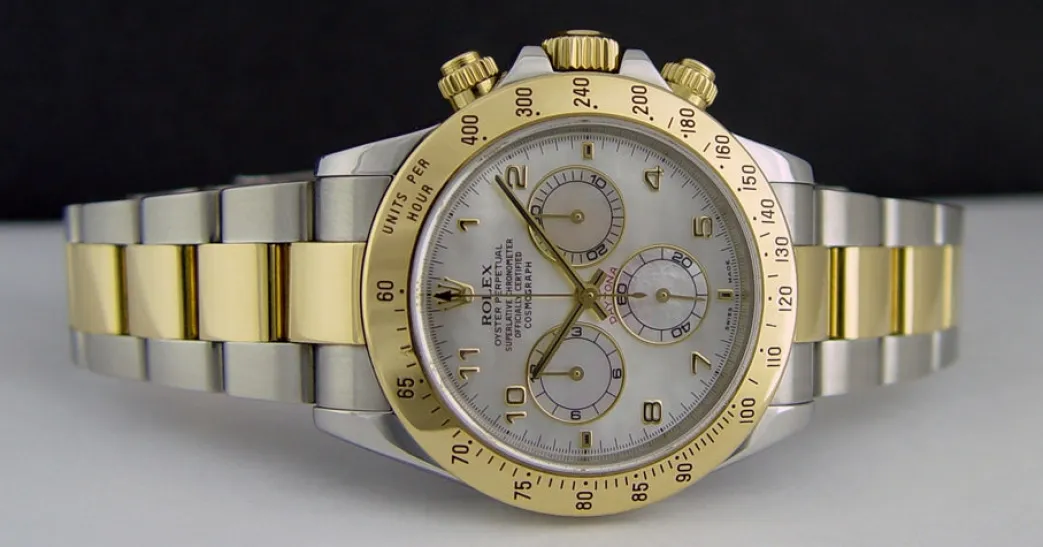 rolex_mm_kt_yellow_gold___4.webp Sports Watches | Men's Watches | Sant Blanc ROLEX 40mm 18kt Yellow Gold & Stainless Steel Daytona MOP Arabic Dial Model 116523