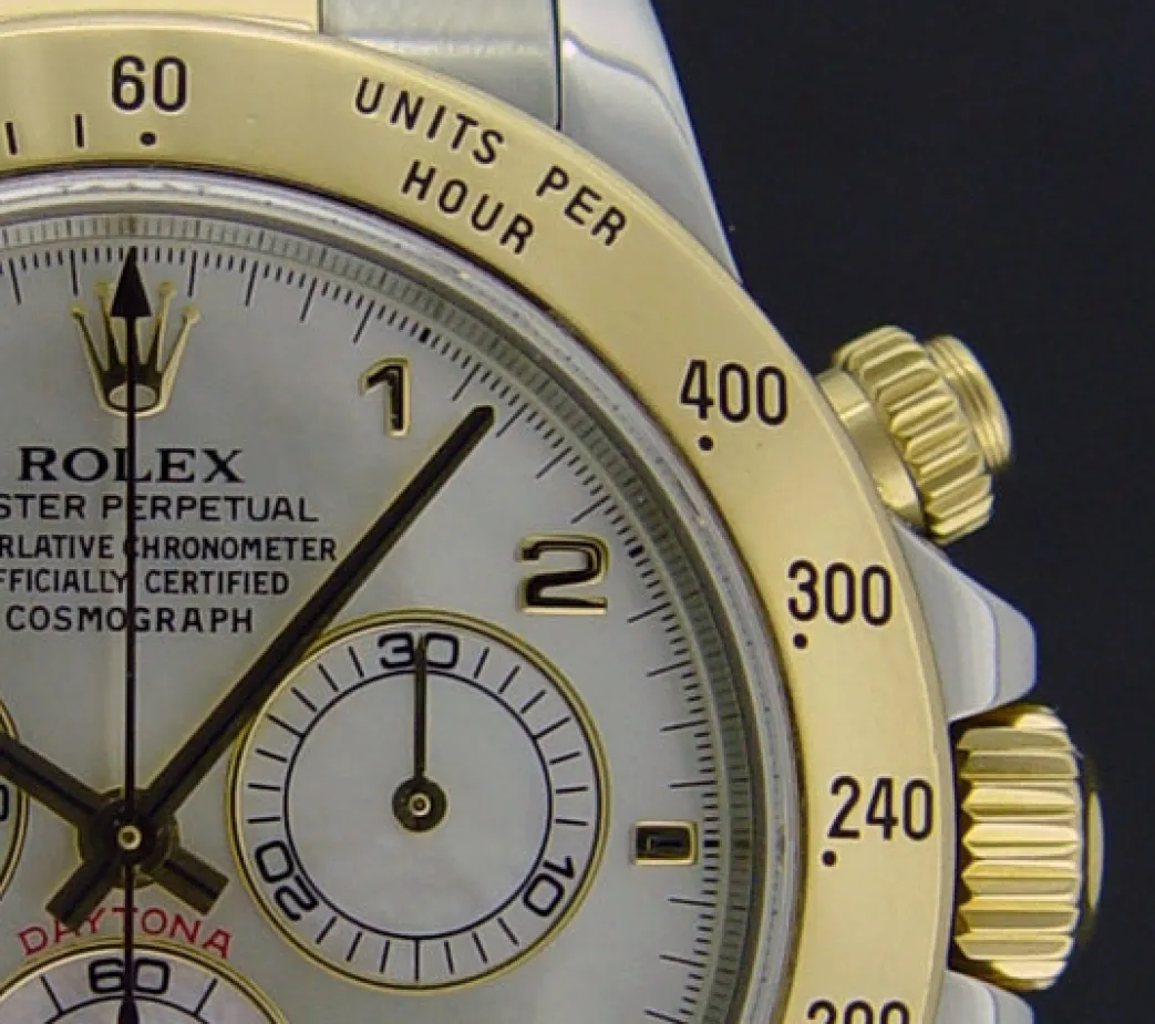 rolex_mm_kt_yellow_gold___7.webp Sports Watches | Men's Watches | Sant Blanc ROLEX 40mm 18kt Yellow Gold & Stainless Steel Daytona MOP Arabic Dial Model 116523