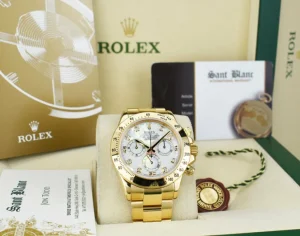 Men's Watches | Racing Professional Watches | Sant Blanc ROLEX 40mm 18kt Yellow Gold Daytona Mother of Pearl Diamond Dial Model 116528