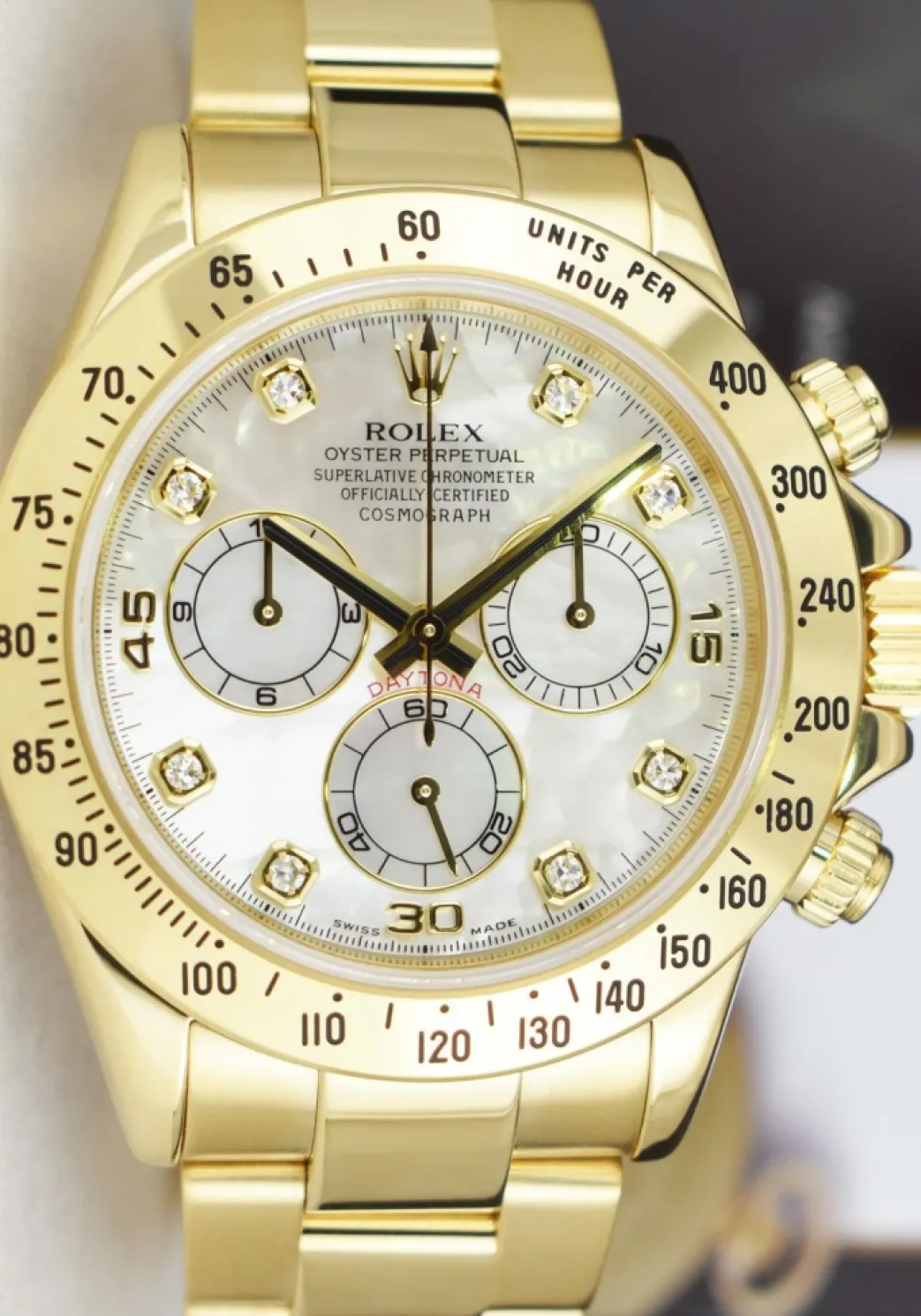 rolex_mm_kt_yellow_gold_d_5-2.webp Men's Watches | Racing Professional Watches | Sant Blanc ROLEX 40mm 18kt Yellow Gold Daytona Mother of Pearl Diamond Dial Model 116528