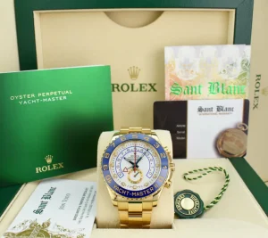 Yachting Professional Watches | Men's Watches | Sant Blanc ROLEX 44mm 18kt Yellow Gold Yachtmaster II Blue Hands Model 116688