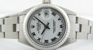 Ladies Watches | Dress Watches | Sant Blanc ROLEX 26mm Ladies 18kt White Gold & Stainless Steel DateJust White Roman Dial Model 79174