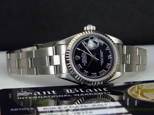 Ladies Watches | Dress Watches | Sant Blanc ROLEX 26mm Ladies 18kt White Gold & Stainless Steel DateJust Black Roman Dial Model 79174