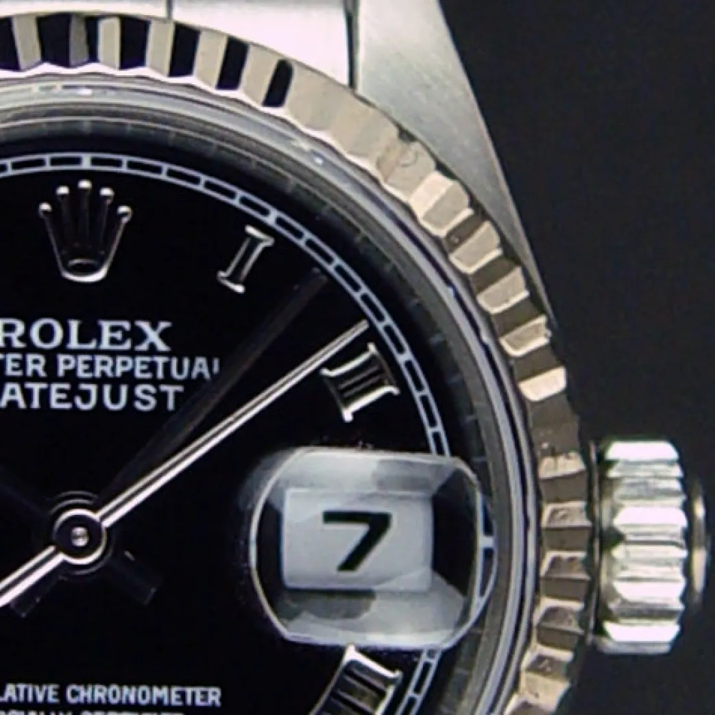 rolex_mm_ladies_kt_white__7.webp Ladies Watches | Dress Watches | Sant Blanc ROLEX 26mm Ladies 18kt White Gold & Stainless Steel DateJust Black Roman Dial Model 79174