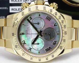 Racing Professional Watches | Sports Watches | Sant Blanc ROLEX 40mm Mens 18kt Gold Daytona Mother Of Pearl Roman Dial Model 116528