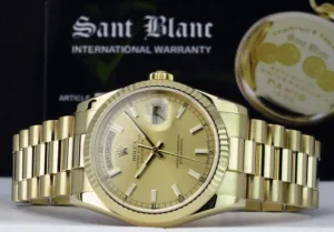 Men's Watches | President Dress Watches | Sant Blanc ROLEX 36mm Mens 18kt Gold Day Date President Champagne Index Model 118238