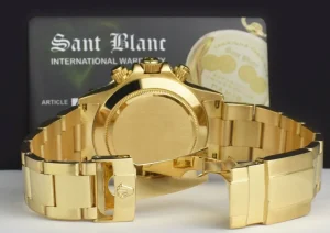 Racing Professional Watches | Sant Blanc ROLEX 40mm Mens 18kt Gold Daytona Chronograph Black Index Model 116528