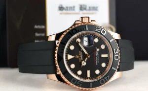 Yachting Professional Watches | Men's Watches | Sant Blanc ROLEX 40mm Mens 18kt Rose Gold Yachtmaster Oysterflex Band Model 116655
