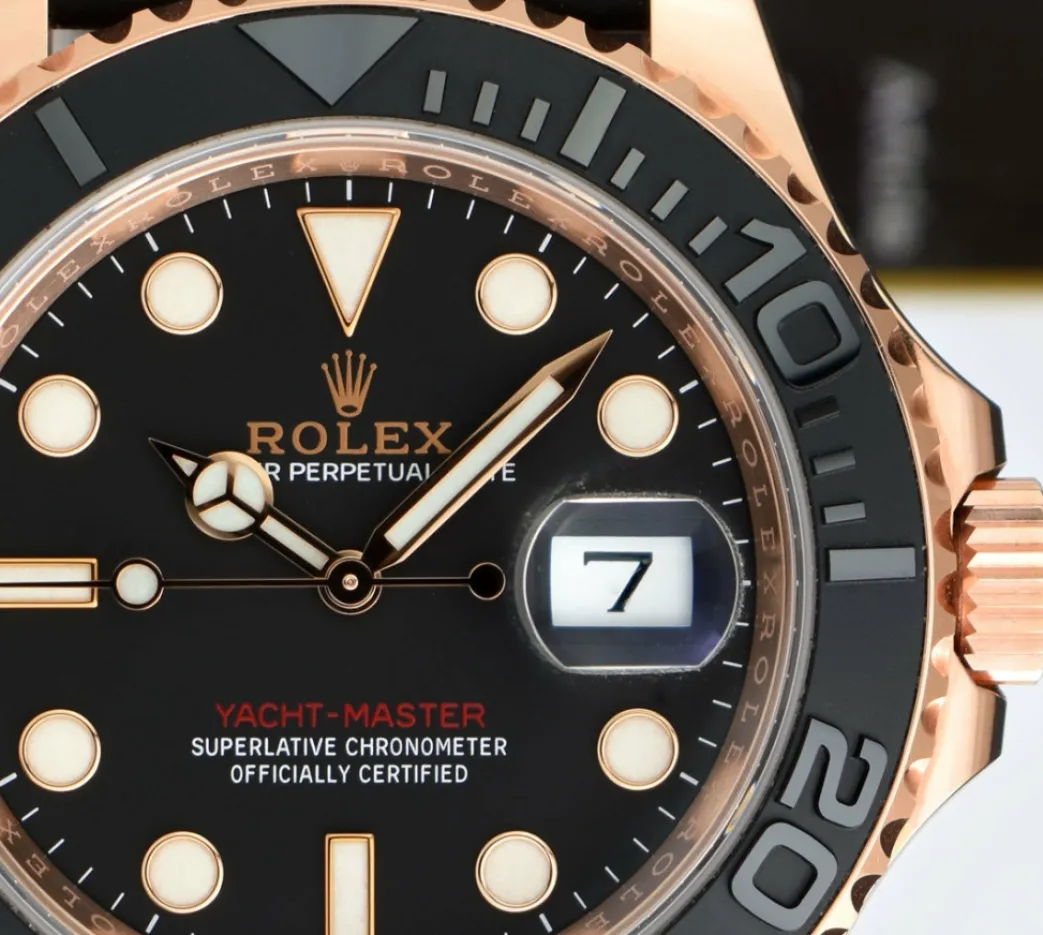 rolex_mm_mens_kt_rose_gol_7.webp Yachting Professional Watches | Men's Watches | Sant Blanc ROLEX 40mm Mens 18kt Rose Gold Yachtmaster Oysterflex Band Model 116655