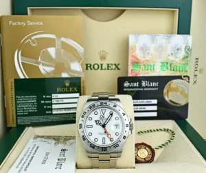 Sports Watches | Men's Watches | Sant Blanc ROLEX 42mm Mens Stainless Steel Explorer II White Dial Model 216570