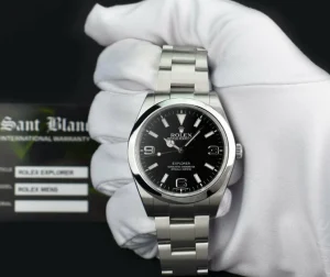 Sports Watches | Men's Watches | Sant Blanc ROLEX 39mm Mens Stainless Steel Explorer Black Index Dial Model 214270