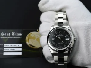 Men's Watches | Dress Watches | Sant Blanc ROLEX 41mm Mens Stainless Steel DateJust II Black Roman Dial Model 116300