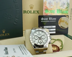 Sports Watches | Men's Watches | Sant Blanc ROLEX 40mm Mens Stainless Steel Daytona White Index Dial Model 116520