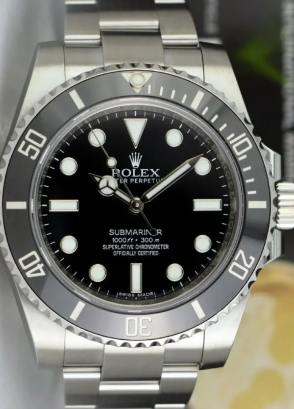 Diving Professional Watches | Men's Watches | Sant Blanc ROLEX 40mm Mens Stainless Steel Submariner Black Ceramic Dial Model 114060