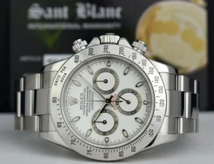 Sports Watches | Men's Watches | Sant Blanc ROLEX 40mm Mens Stainless Steel Daytona White Index Dial Model 116520