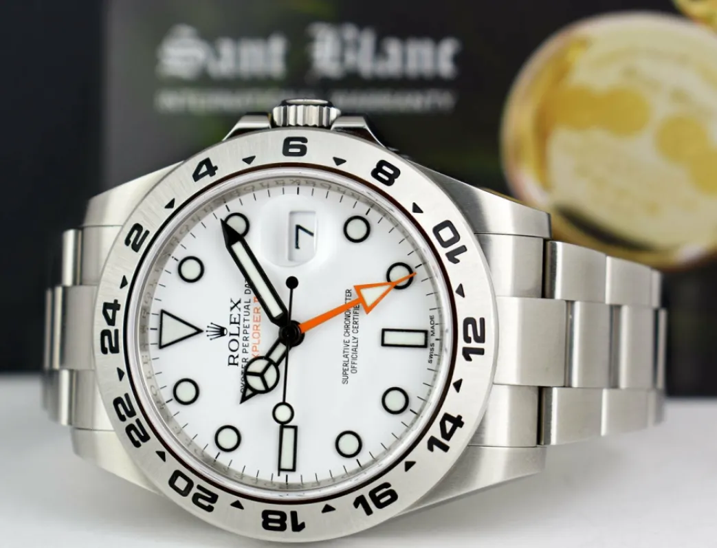 rolex_mm_mens_stainless_s_5-3.webp Sports Watches | Men's Watches | Sant Blanc ROLEX 42mm Mens Stainless Steel Explorer II White Dial Model 216570
