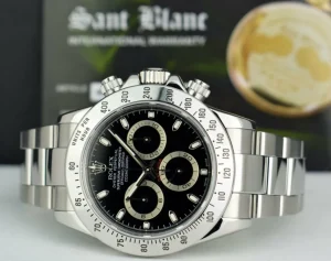 Sports Watches | Racing Professional Watches | Sant Blanc ROLEX 40mm Mens Stainless Steel Daytona Black Index Dial Model 116520