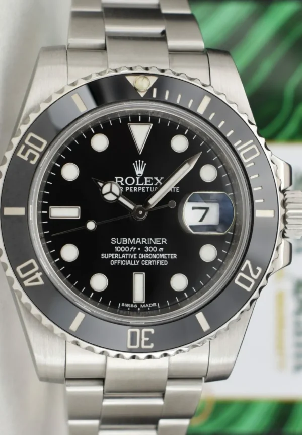 Diving Professional Watches | Sant Blanc ROLEX 40mm Mens Stainless Steel Submariner Black Dial Model 116610 LN