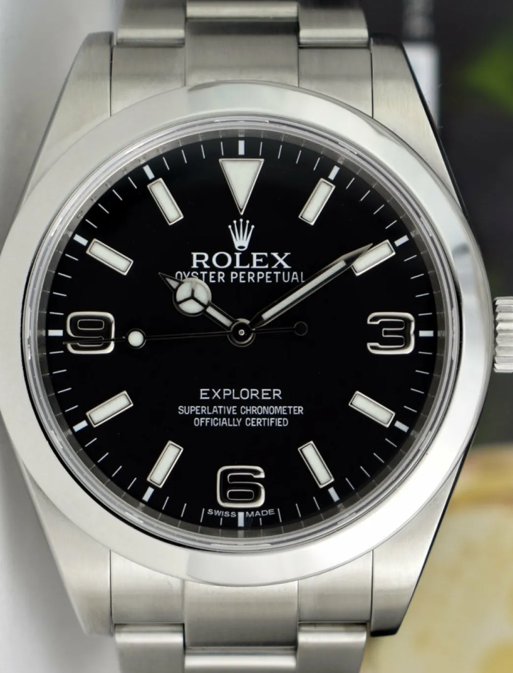 rolex_mm_mens_stainless_s_8-2.webp Sports Watches | Men's Watches | Sant Blanc ROLEX 39mm Mens Stainless Steel Explorer Black Index Dial Model 214270