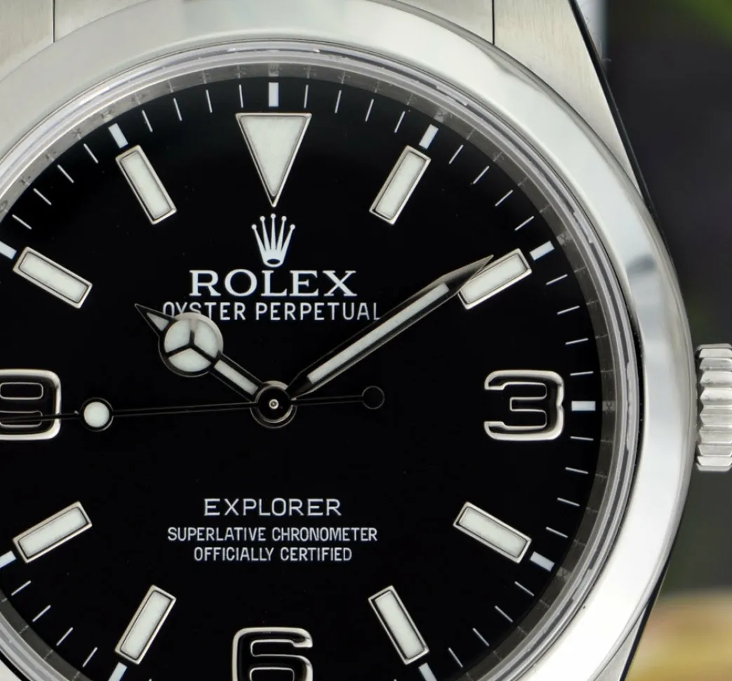 rolex_mm_mens_stainless_s_9-2.webp Sports Watches | Men's Watches | Sant Blanc ROLEX 39mm Mens Stainless Steel Explorer Black Index Dial Model 214270