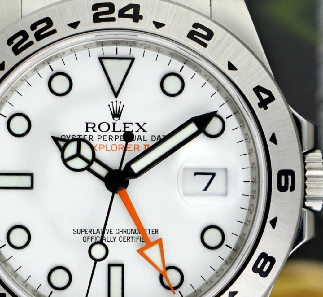 rolex_mm_mens_stainless_s_9-3.webp Sports Watches | Men's Watches | Sant Blanc ROLEX 42mm Mens Stainless Steel Explorer II White Dial Model 216570