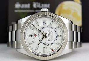Pilots Classic Watches | Men's Watches | Sant Blanc ROLEX 42mm Mens White Gold & Stainless Sky Dweller White Index Dial Model 326934