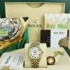 Dress Watches | Sant Blanc ROLEX 31mm MidSize 18kt Gold & Stainless Steel Datejust White Bold Roman Dial Model 68273