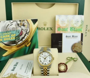 Dress Watches | Sant Blanc ROLEX 31mm MidSize 18kt Gold & Stainless Steel Datejust White Bold Roman Dial Model 68273