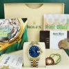 Ladies Watches | Dress Watches | Sant Blanc ROLEX 31mm MidSize 18kt Gold & Stainless Steel Datejust Blue Jubilee Dial Model 68273