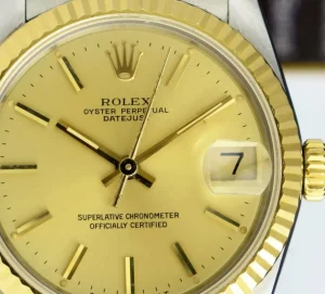 Ladies Watches | Dress Watches | Sant Blanc ROLEX 31mm MIDSIZE 18kt Gold & SS Datejust Champagne Model 68273