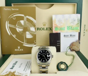 Dress Watches | Sant Blanc ROLEX 31mm Mid-Size Stainless Steel Datejust Black Index Model 178240