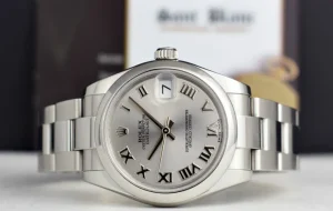 Ladies Watches | Dress Watches | Sant Blanc ROLEX 31mm Mid-Size Stainless Steel Datejust Rhodium Roman Dial Model 178240