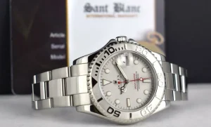 Yachting Professional Watches | Sant Blanc ROLEX 35mm Platinum & Stainless Steel Yachmaster Platinum Dial Model 168622