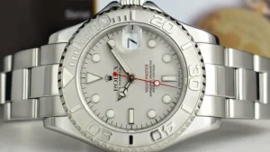 Yachting Professional Watches | Sant Blanc ROLEX 35mm Platinum & Stainless Steel Yachmaster Platinum Dial Model 168622