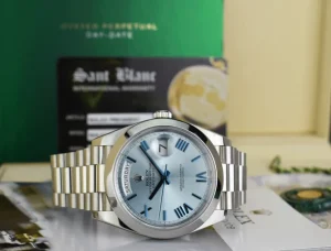 President Dress Watches | Sant Blanc ROLEX 40mm Platinum President Day Date 40 Glacier Roman Dial Model 228206