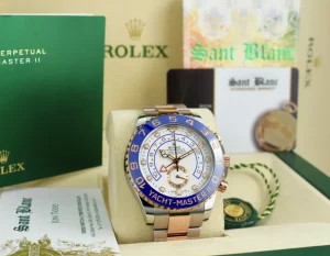 Yachting Professional Watches | Men's Watches | Sant Blanc ROLEX 44mm Rose Gold & Stainless Steel YachtMaster II Mercedes Hands Model 116681