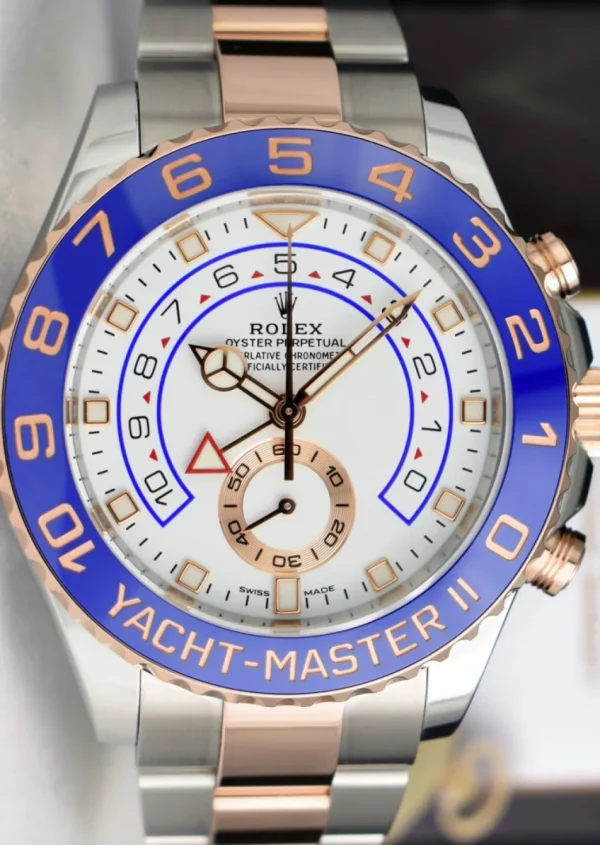 Yachting Professional Watches | Men's Watches | Sant Blanc ROLEX 44mm Rose Gold & Stainless Steel YachtMaster II Mercedes Hands Model 116681