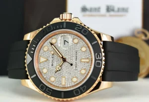 Yachting Professional Watches | Men's Watches | Sant Blanc ROLEX 40mm Rose Gold Yachtmaster Pave Diamond Model 116655
