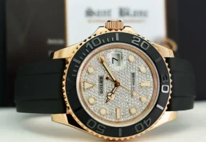Yachting Professional Watches | Men's Watches | Sant Blanc ROLEX 40mm Rose Gold Yachtmaster Pave Diamond Model 116655