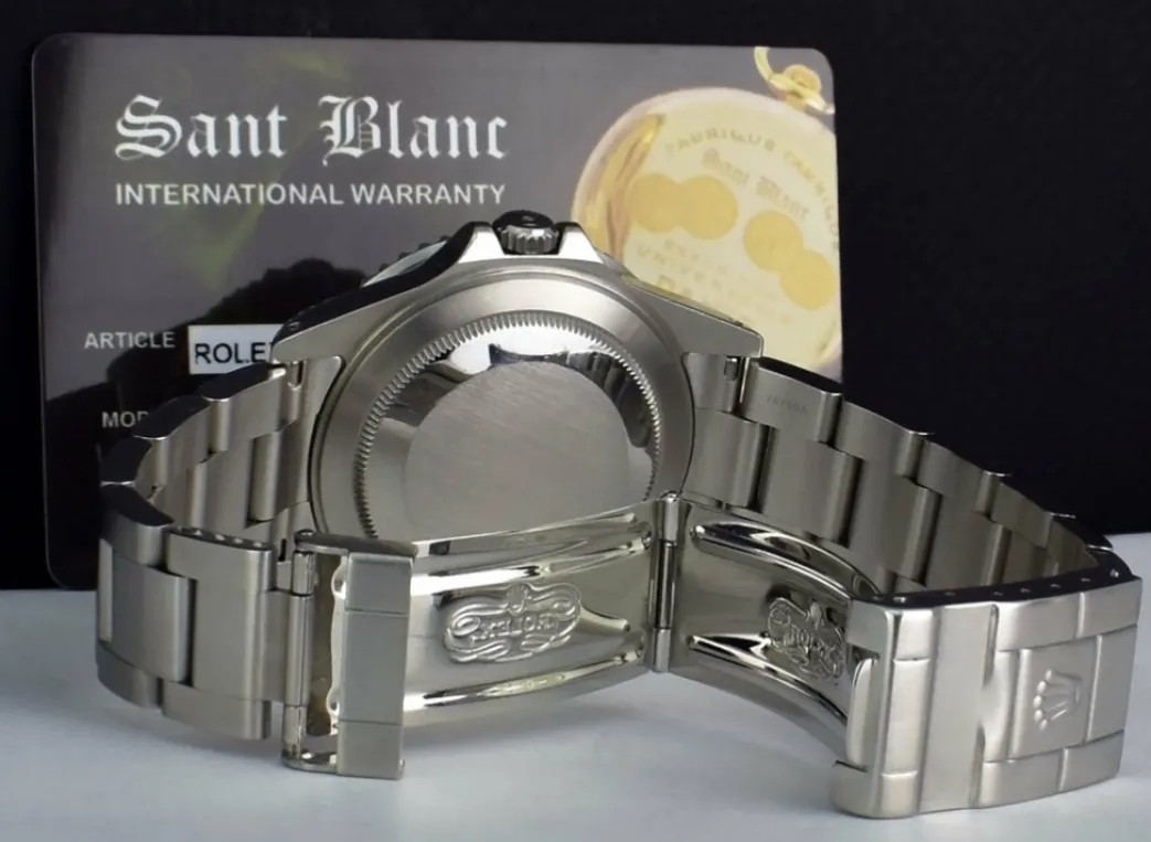 rolex_mm_stainless_gmt_ma_10.webp Sports Watches | Pilots Professional Watches | Sant Blanc ROLEX 40mm Stainless GMT Master II Pepsi Blue-Red Bezel SEL Model 16710