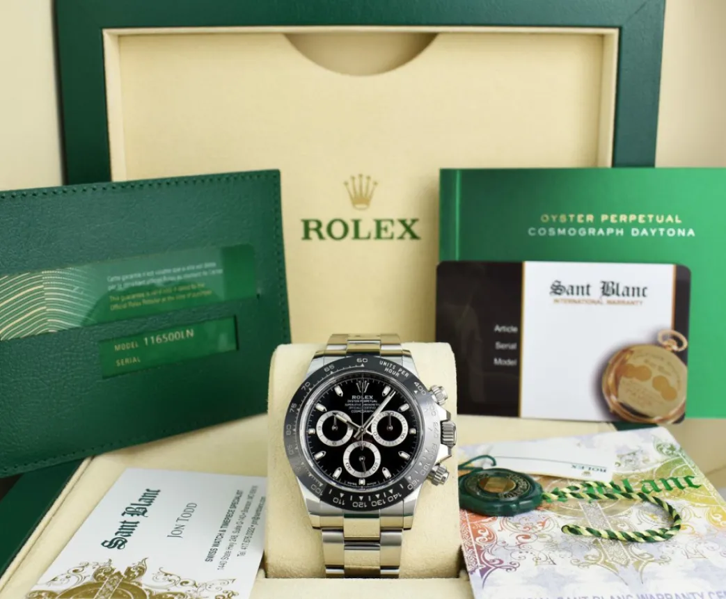 rolex_mm_stainless_steel__0-10.webp Men's Watches | Racing Professional Watches | Sant Blanc ROLEX 40mm Stainless Steel DAYTONA Black Dial Ceramic Bezel Model 116500LN
