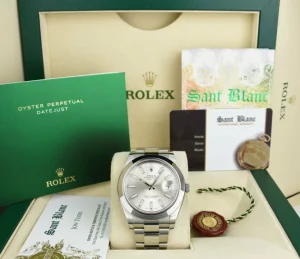 Men's Watches | President Dress Watches | Sant Blanc ROLEX 41mm Stainless Steel DateJust II Silver Index Dial Model 116300