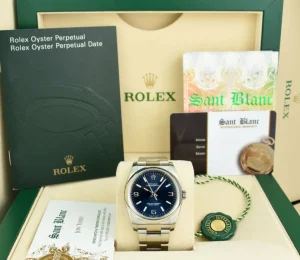 Men's Watches | Dress Watches | Sant Blanc ROLEX 36mm Stainless Steel Oyster Perpetual Blue Arabic Model 116000