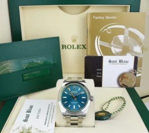 Scientists Professional Watches | Sant Blanc ROLEX 40mm Stainless Steel Milgauss Blue Z Dial w/ Card Model 116400GV