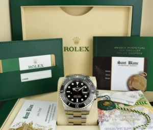 Sports Watches | Deep Diving Professional Watches | Sant Blanc ROLEX 43mm Stainless Steel Red Sea Dweller Rare MK1 Dial Box & Card Model 126600