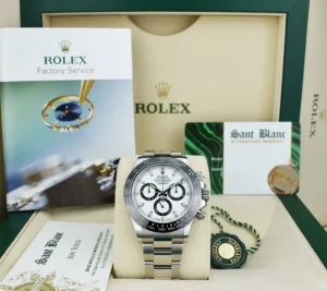 Racing Professional Watches | Sant Blanc ROLEX 40mm Stainless Steel & Ceramic Daytona White Dial Model 116500 LN